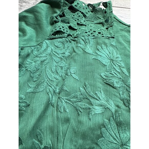 Anthropologie Tiny Petites Ophelia Embroidered Green Blouse Size SP NWT - Picture 6 of 6
